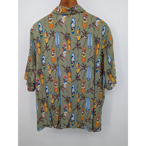 Disney Hawaiian Casual Button Down Shirt with Mid-Mod Tropical Pattern Men's XXL - Picture 3 of 6